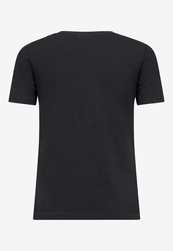 Chloé Flamingo Logo Print T-shirt Black CH26SJH08194070_Ash Black_41114709