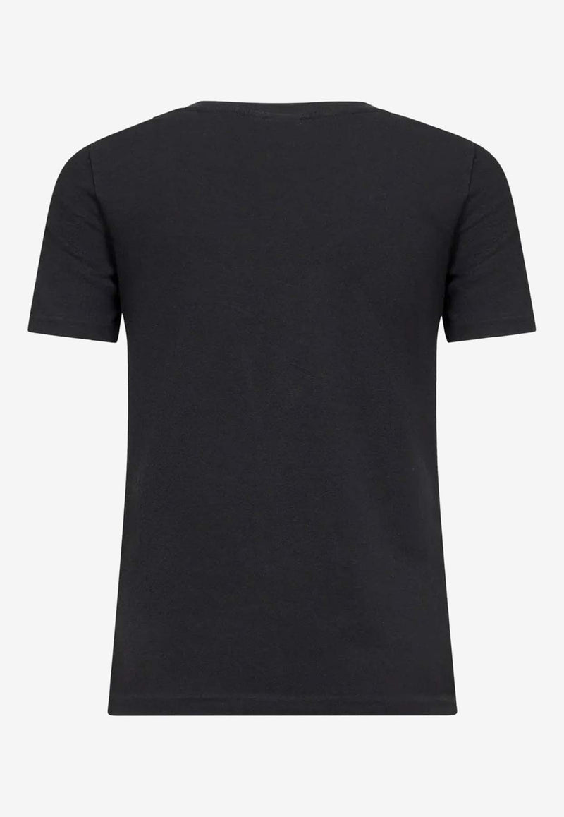 Chloé Flamingo Logo Print T-shirt Black CH26SJH08194070_Ash Black_41114709