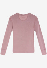 Chloé Ribbed Knit Long-Sleeved T-shirt Purple CH26SJH3018550C_Blushy Purple_41114695