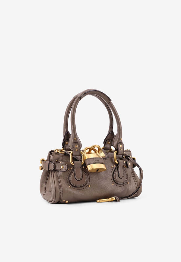 Chloé Small Paddington Shoulder Bag Gray CH26SS805P75036_Flannel Grey_41114712