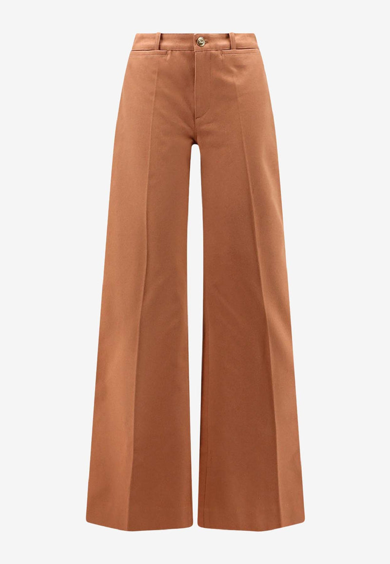 Chloé Wide-Leg Logo Pants Orange CH26SPA7604126S_Nougat_41114736