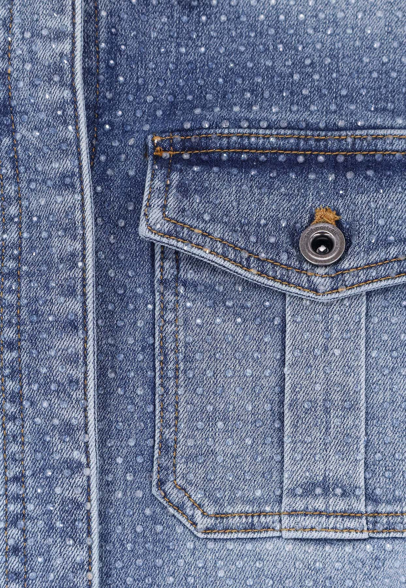 Self-Portrait Washed Denim Playsuit Blue RS26801JSABLBLUE_BLUE_42176870