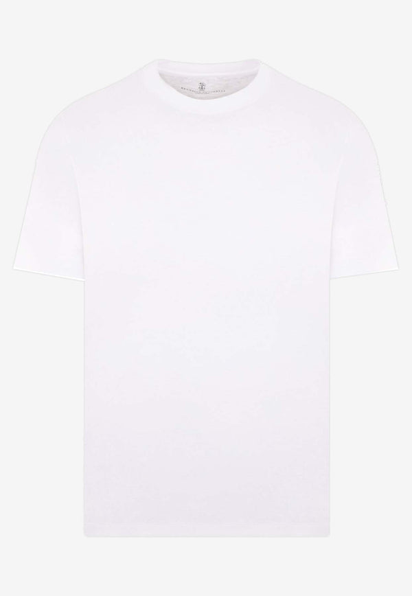 Brunello Cucinelli Logo Crewneck T-shirt White M0B131308C6159_White_40000063