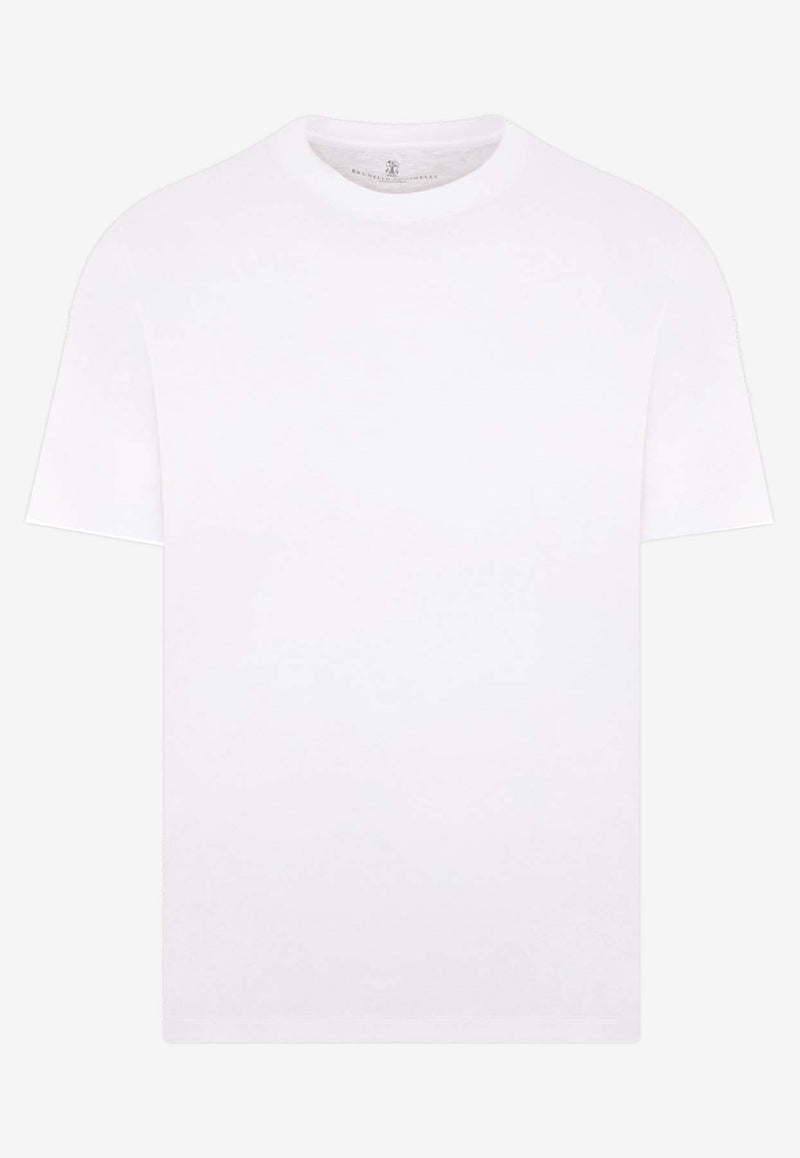 Brunello Cucinelli Logo Crewneck T-shirt White M0B131308C6159_White_40000063
