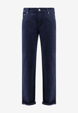 Brunello Cucinelli Logo Patch Straight-Leg Jeans Blue M277PD3210C7193_Blue_40000095