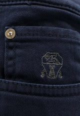 Brunello Cucinelli Logo Patch Straight-Leg Jeans Blue M277PD3210C7193_Blue_40000095