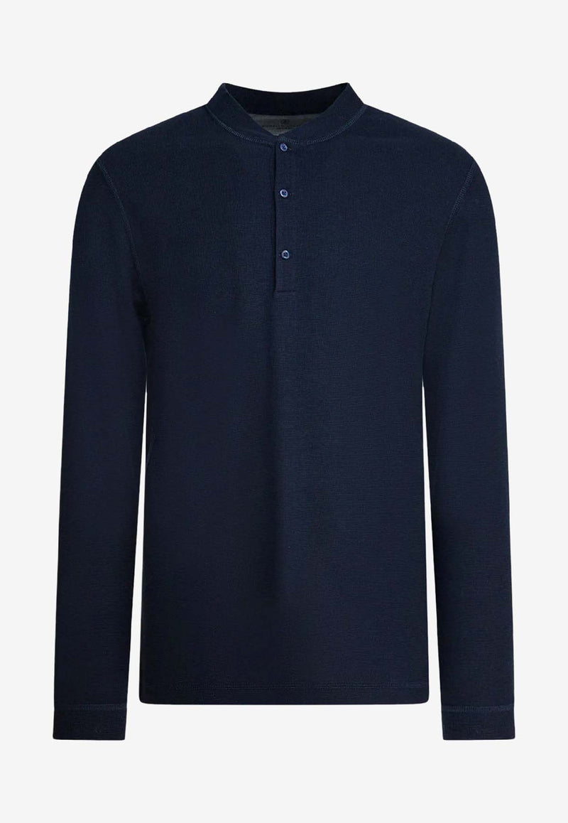 Brunello Cucinelli Serafino Long-Sleeved T-shirt Blue MW8661365C4481_Blue_40000070