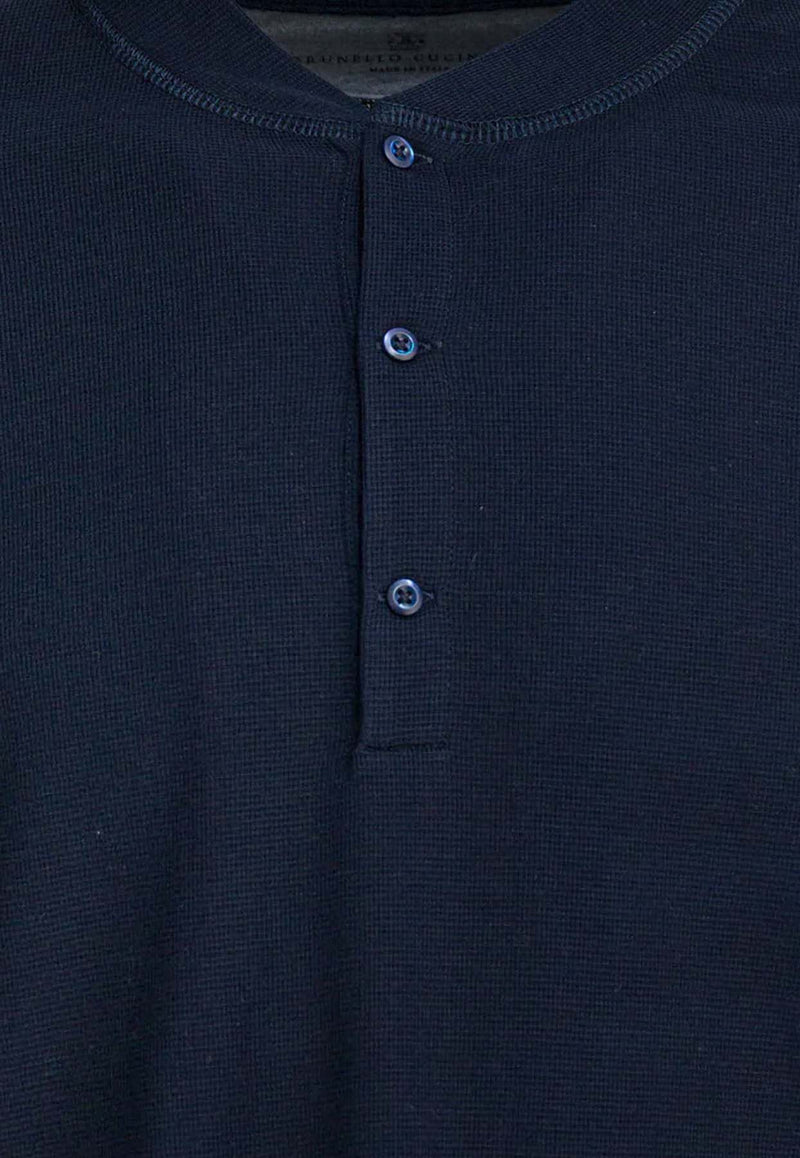 Brunello Cucinelli Serafino Long-Sleeved T-shirt Blue MW8661365C4481_Blue_40000070