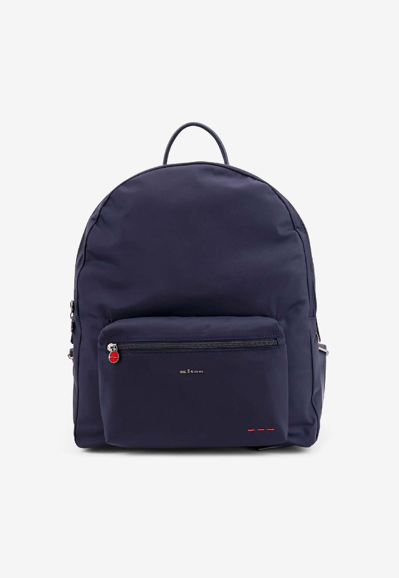 Kiton Ciro Paone Logo Lettering Nylon Backpack Blue UBA0084N0127002BLUE_Blue_42176943