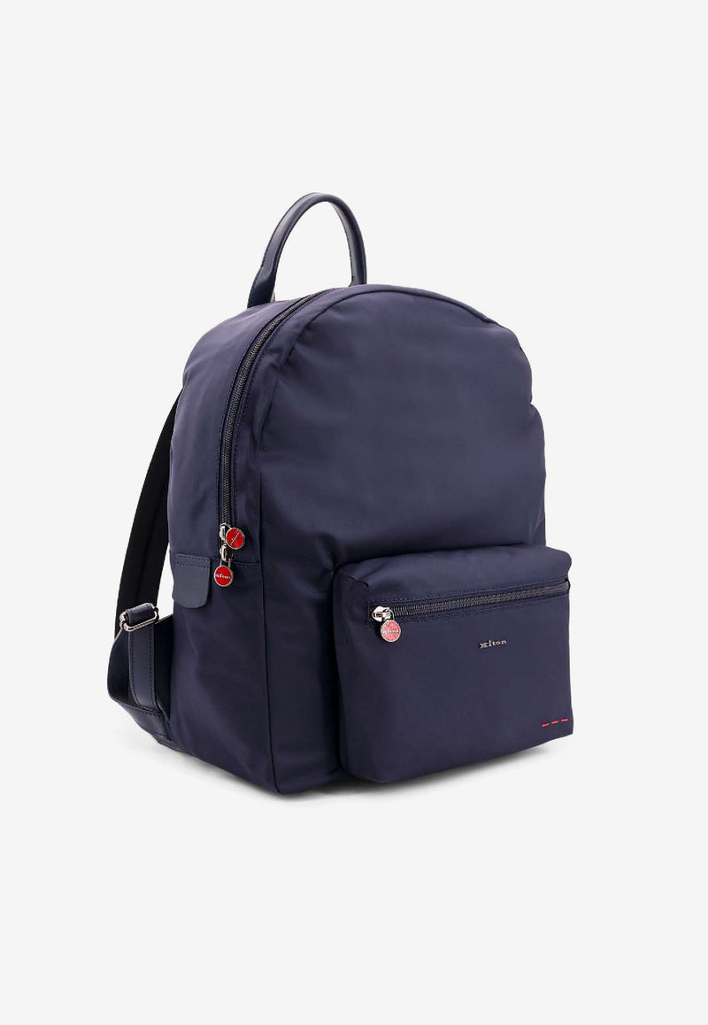 Kiton Ciro Paone Logo Lettering Nylon Backpack Blue UBA0084N0127002BLUE_Blue_42176943