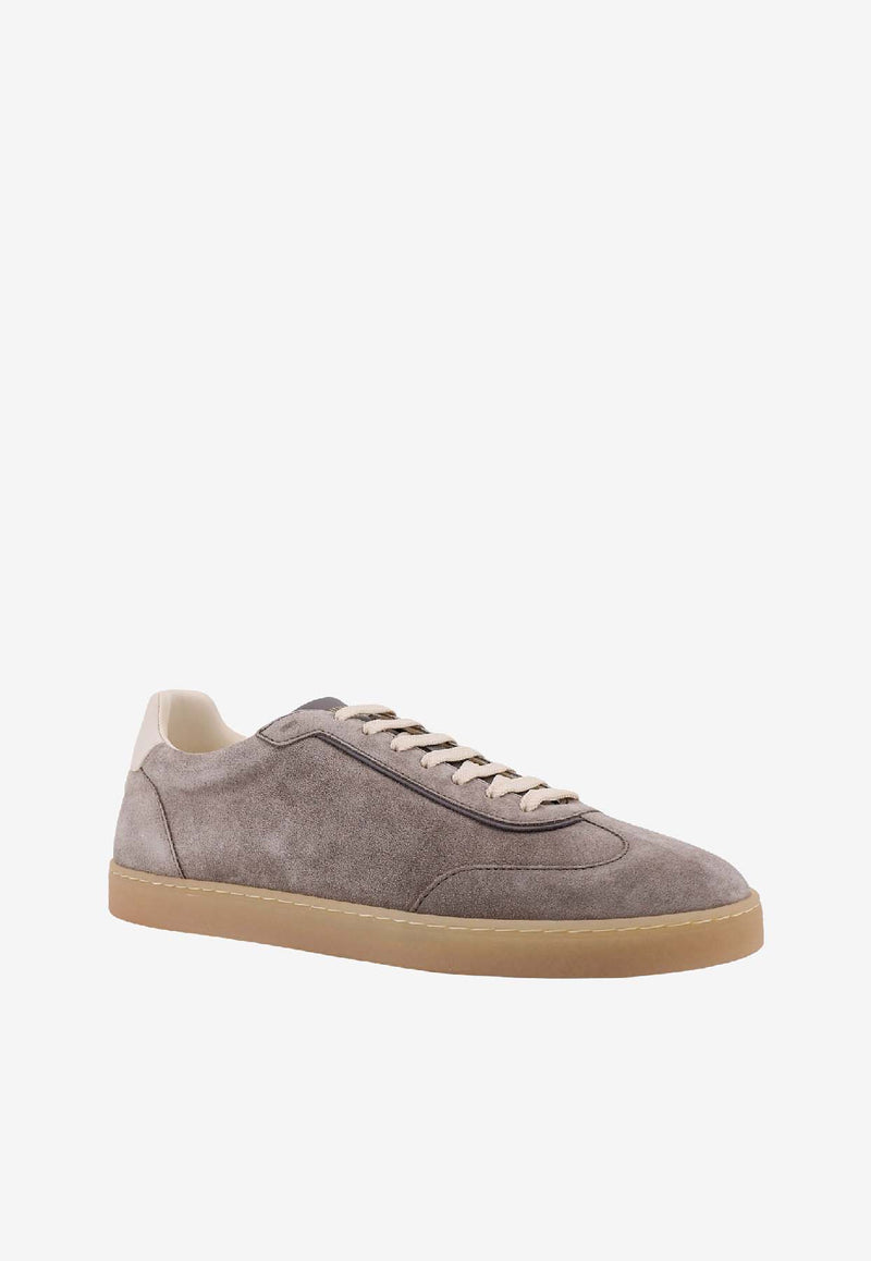 Brunello Cucinelli Suede Low-Top Sneakers Taupe MZUMGLJ336CIK14_NEBBIA PANAMA FUMO_40000108