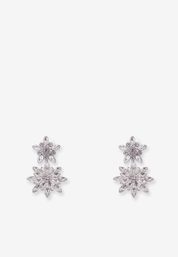 Self-Portrait Double Flower Drop Earrings Silver RS26619EASLSILVER_Silver_42176893