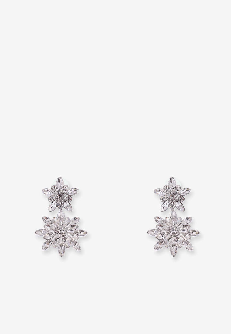 Self-Portrait Double Flower Drop Earrings Silver RS26619EASLSILVER_Silver_42176893