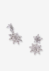 Self-Portrait Double Flower Drop Earrings Silver RS26619EASLSILVER_Silver_42176893