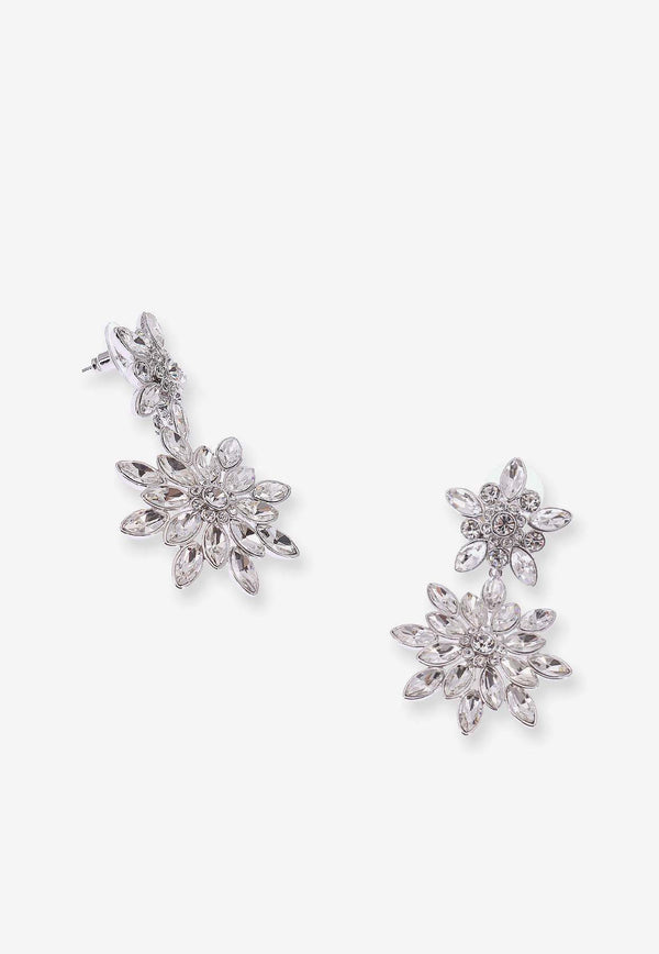 Self-Portrait Double Flower Drop Earrings Silver RS26619EASLSILVER_Silver_42176893