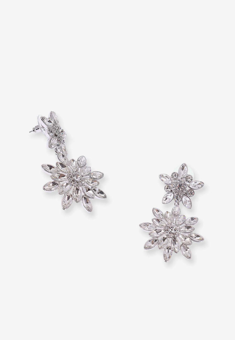 Self-Portrait Double Flower Drop Earrings Silver RS26619EASLSILVER_Silver_42176893