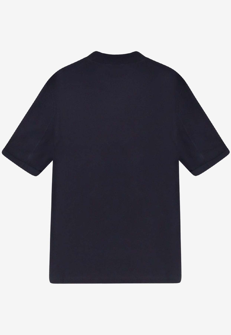 Brunello Cucinelli Logo Crewneck T-shirt Blue M0B131396C4425_Blue_40000146