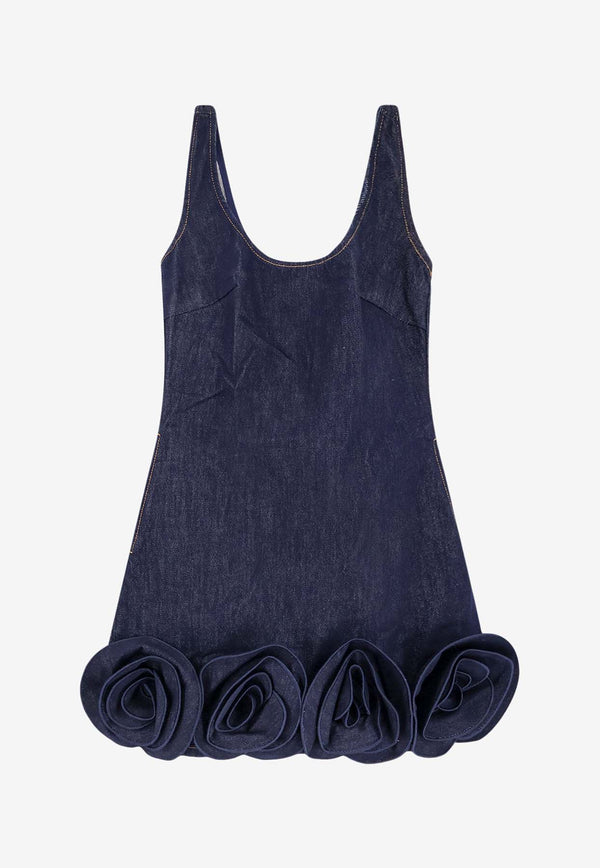 Self-Portrait 3D Flowers Denim Mini Dress Blue RS26821SBLBLUE_BLUE_42176739