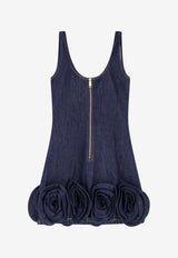 Self-Portrait 3D Flowers Denim Mini Dress Blue RS26821SBLBLUE_BLUE_42176739