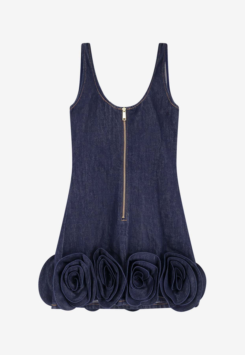 Self-Portrait 3D Flowers Denim Mini Dress Blue RS26821SBLBLUE_BLUE_42176739