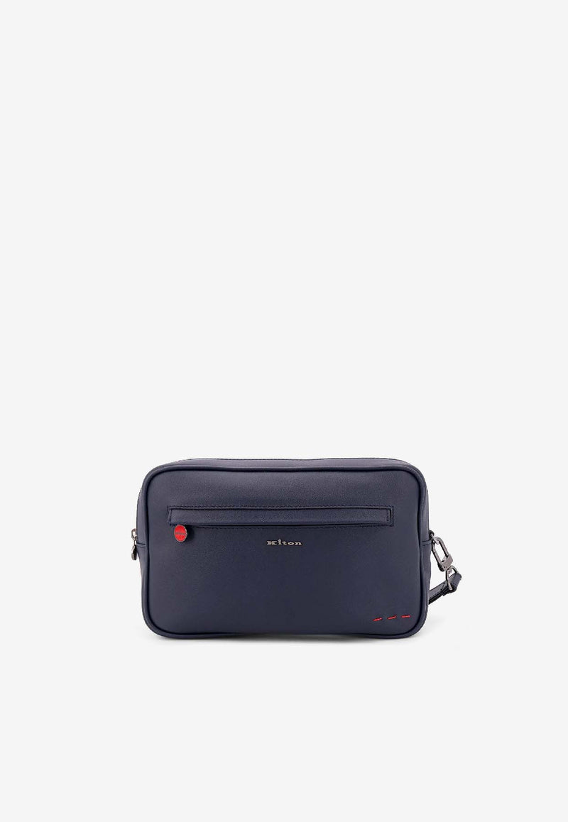 Kiton Ciro Paone Logo Stamp Pouch Bag Blue UBA0011N0126902BLUE_Blue_42176861