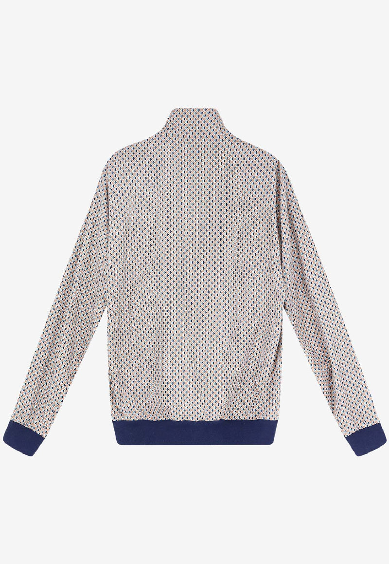 Kiton Ciro Paone Printed Zip-Up Bomber Jacket Multicolor UBLM03K0741H83_Red_42176942