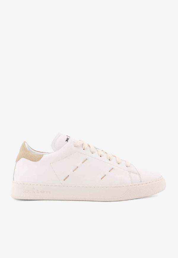 Kiton Ciro Paone Leather Low-Top Sneakers White USSA421N0141101WHITE DESERT_White_42176920