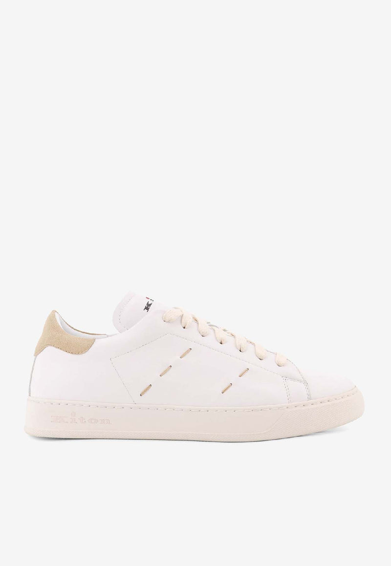 Kiton Ciro Paone Leather Low-Top Sneakers White USSA421N0141101WHITE DESERT_White_42176920