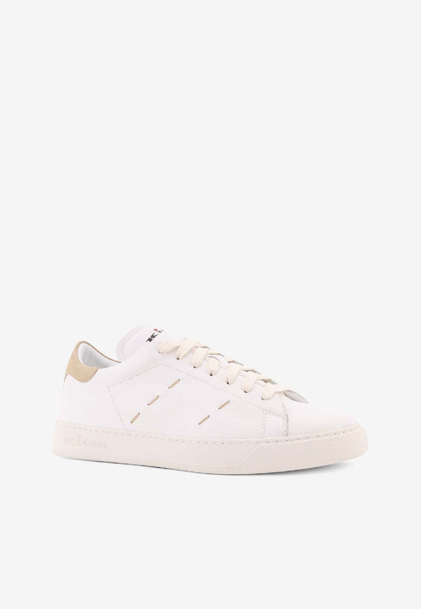 Kiton Ciro Paone Leather Low-Top Sneakers White USSA421N0141101WHITE DESERT_White_42176920