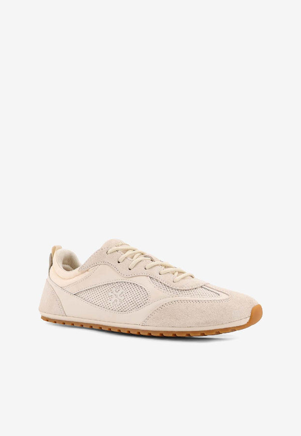 Tory Burch Field Suede and Mesh Low-Top Sneakers Beige 176839250_LIGHT CREAM_40005150