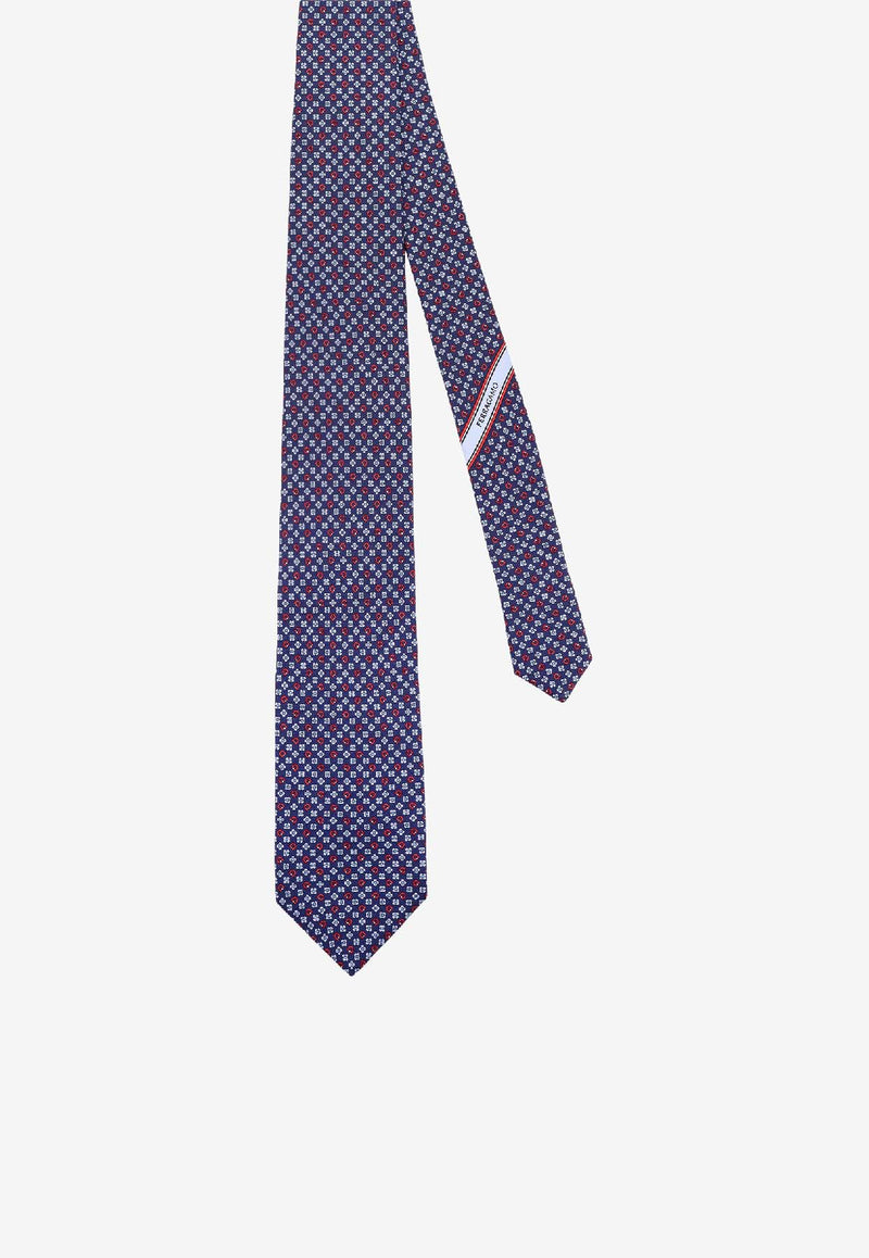Ferragamo Gancini Jacquard Silk Tie Navy 351333789224NAVY SCURO_Navy scuro_40472267