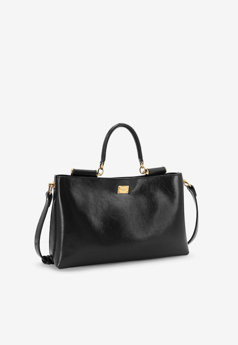 Dolce & Gabbana Vittoria Calfskin Top Handle Bag Black BB7896AZ00080999_Black_40005373