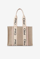 Chloé Medium Woody Tote Bag Beige CHC22AS383I266J5_Cement Pink_41114707