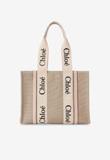 Chloé Medium Woody Tote Bag Beige CHC22AS383I266J5_Cement Pink_41114707