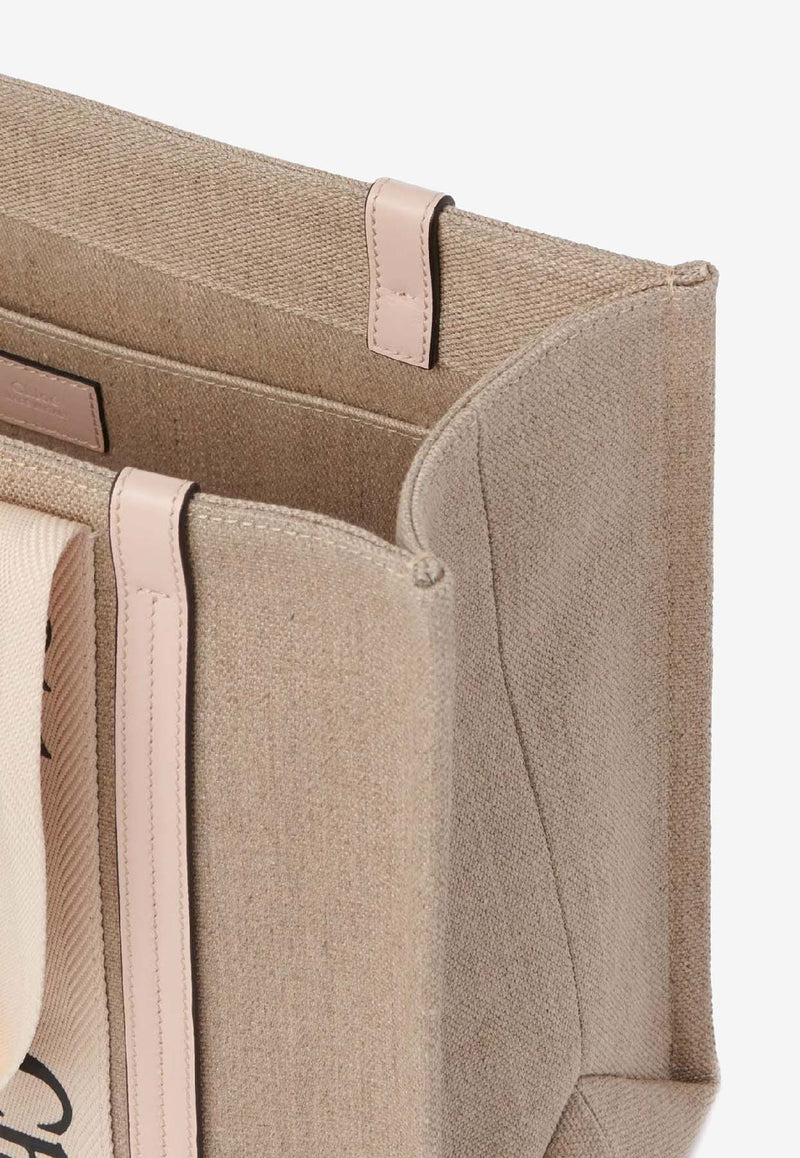 Chloé Medium Woody Tote Bag Beige CHC22AS383I266J5_Cement Pink_41114707