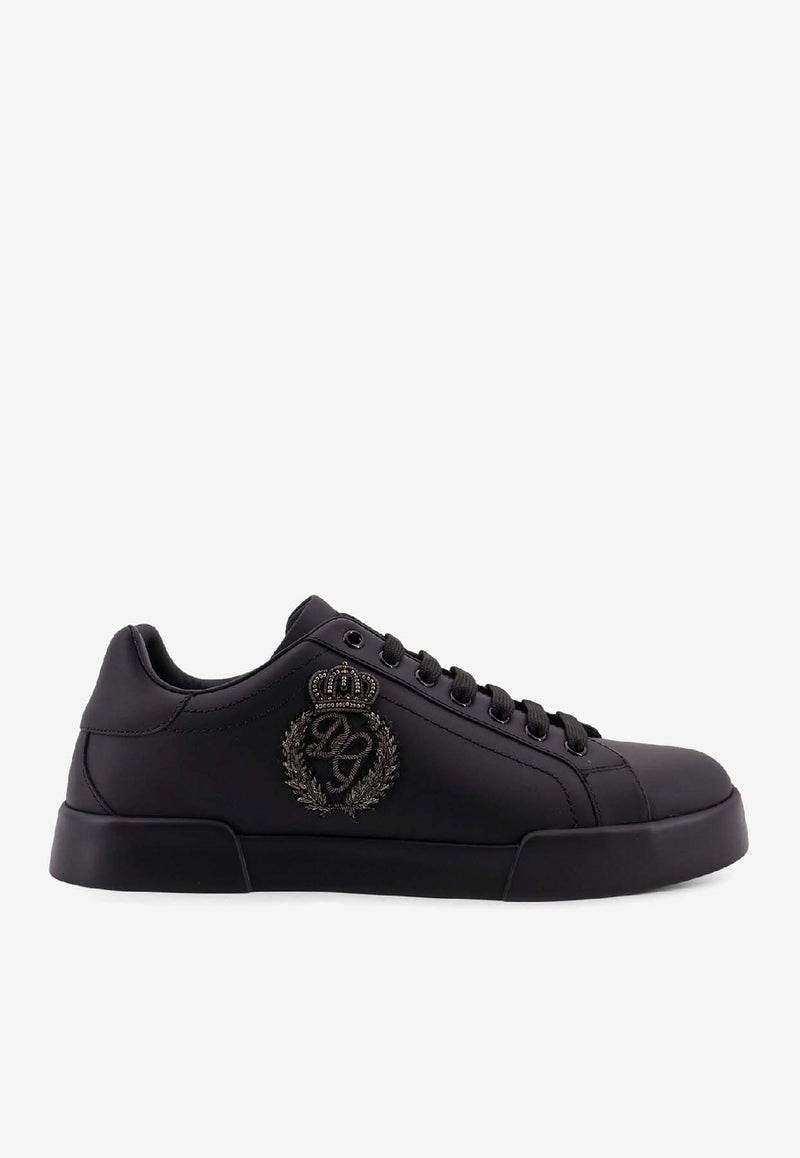 Dolce & Gabbana Portofino Leather Low-Top Sneakers Black CS2330A014180999_Black_40005222