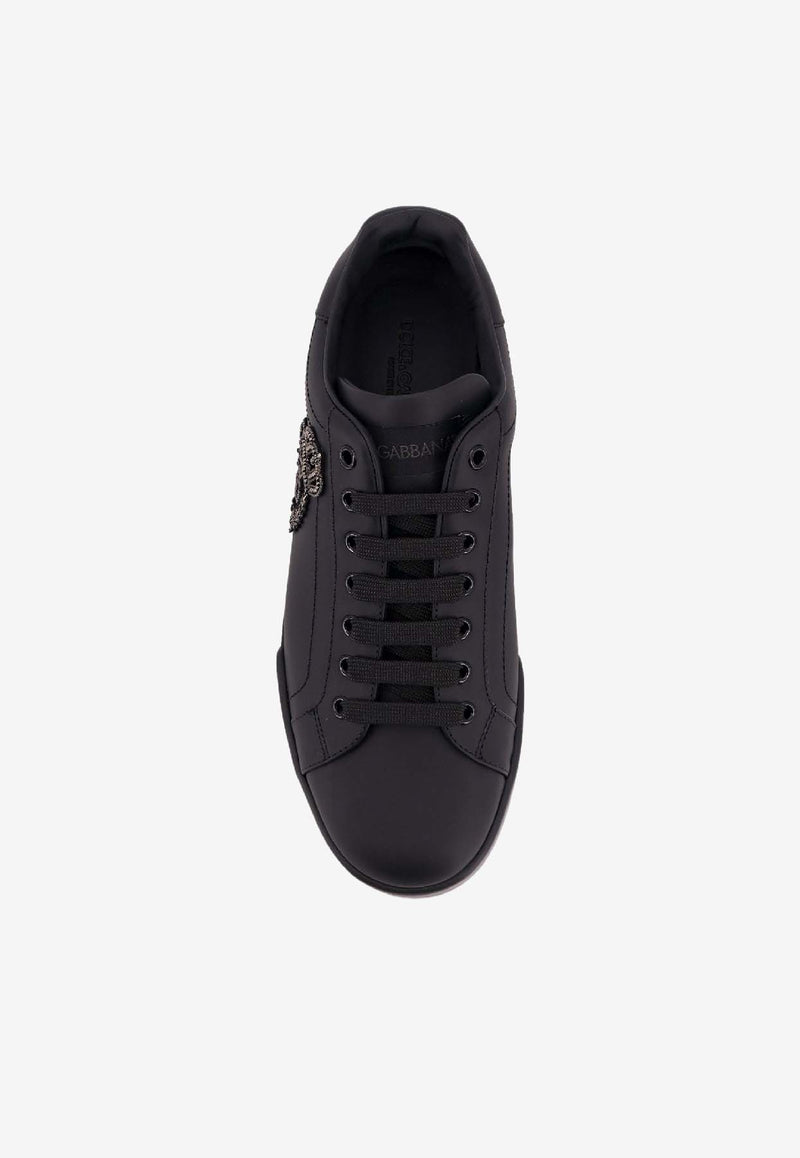 Dolce & Gabbana Portofino Leather Low-Top Sneakers Black CS2330A014180999_Black_40005222