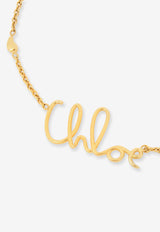 Chloé Logo-Lettering Pendant Necklace Gold CHC24AFO64CB79DC_Vintage Gold_41114613