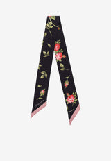 Dolce & Gabbana Floral Print Silk Scarf Black FS215AGDDPMHN5ZN_BOUQUETROSENERO_40005399