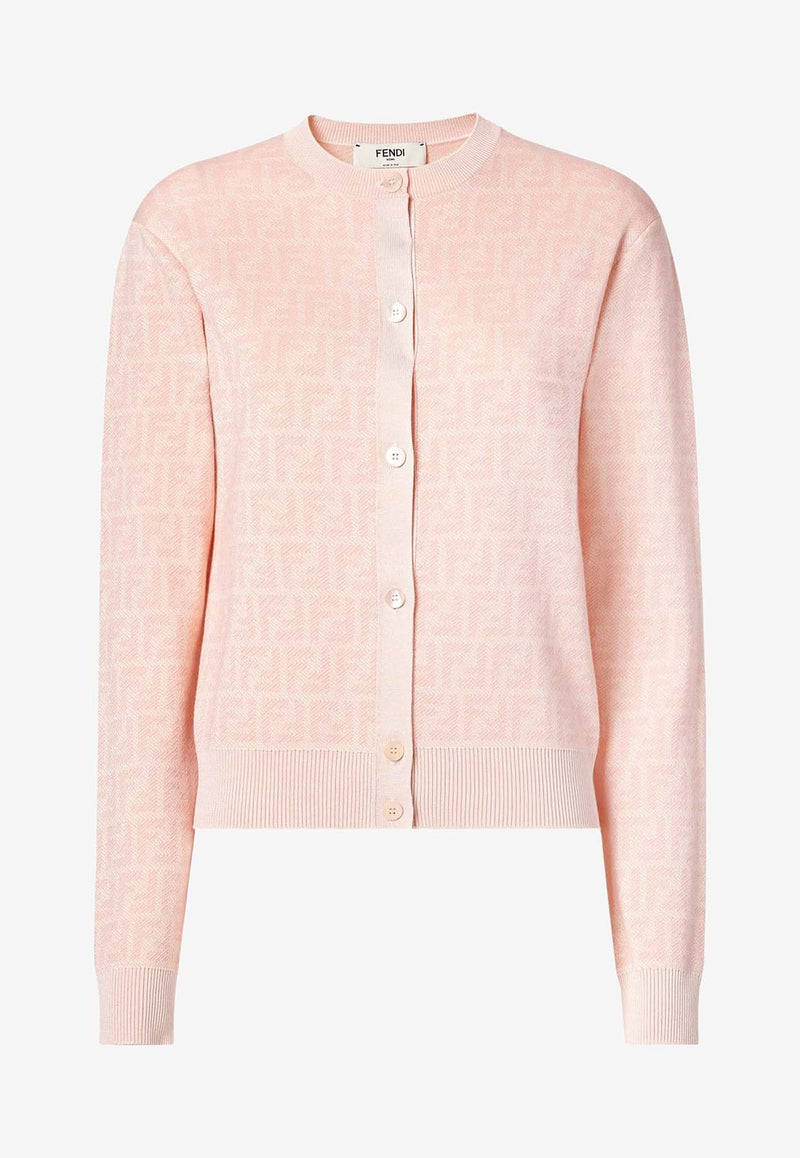 Fendi FF Jacquard Wool Cardigan Pink FZE566AYM1F1UKC_GRAPEFRUIT 26_41974886