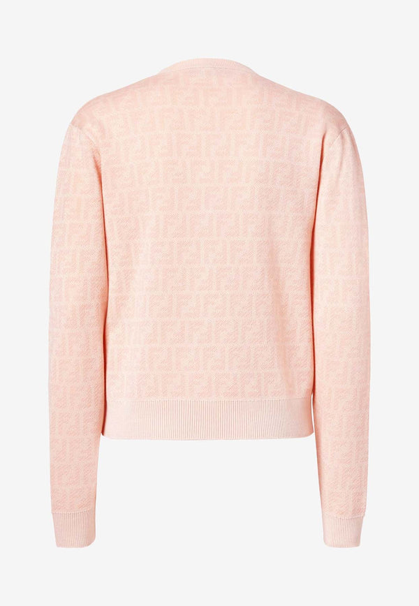Fendi FF Jacquard Wool Cardigan Pink FZE566AYM1F1UKC_GRAPEFRUIT 26_41974886