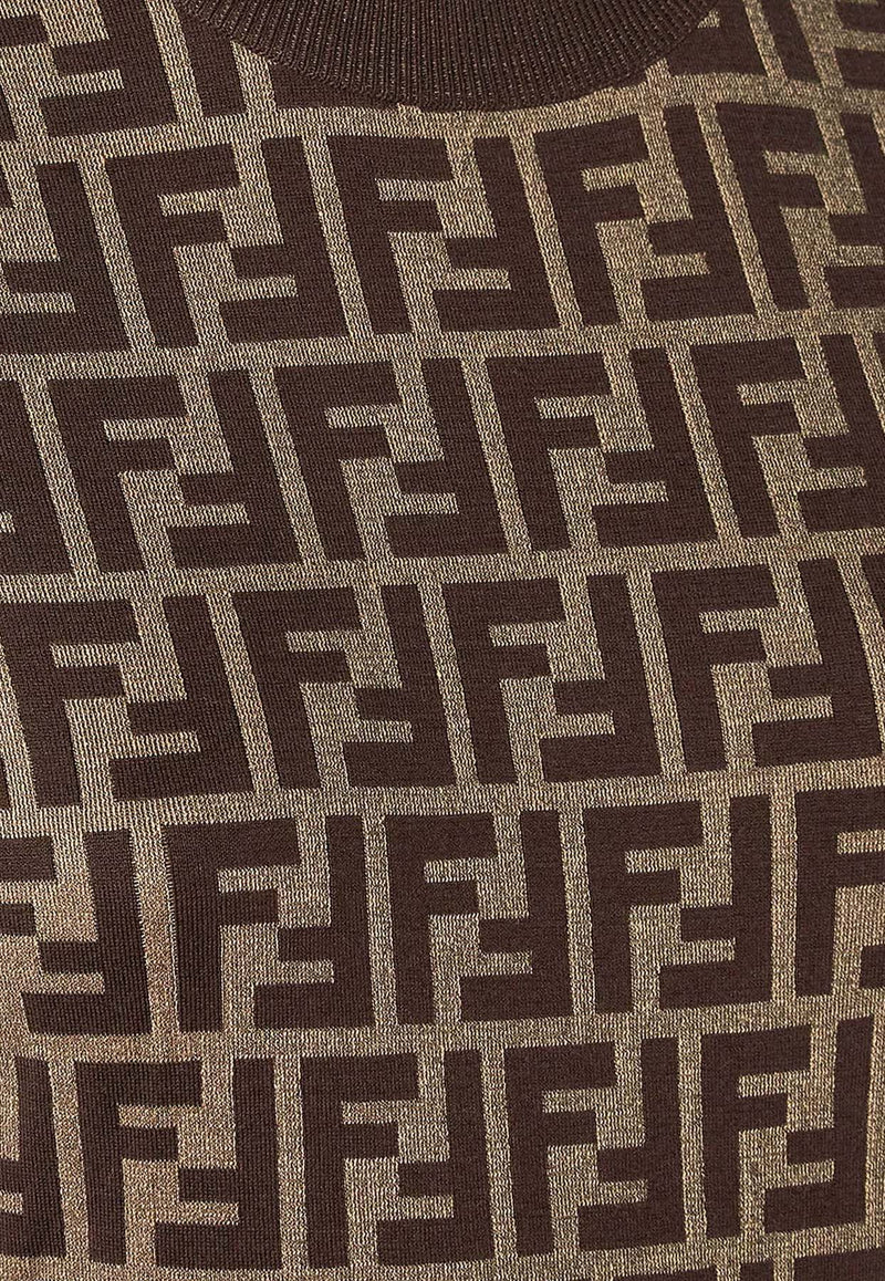 Fendi FF Jacquard Midi Dress Brown FZDD54ASJTF0GGE_Tobacco_41974892