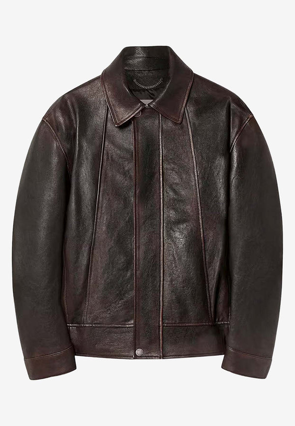 Golden Goose DB Vintage Leather Jacket Brown GMP02531P00230140249_PORT ROYALE_41114717