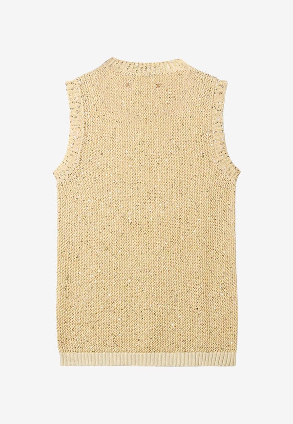 Golden Goose DB Wool Sequined Top Yellow GWP01922P00169111560_HERITAGE WHITE_41114655