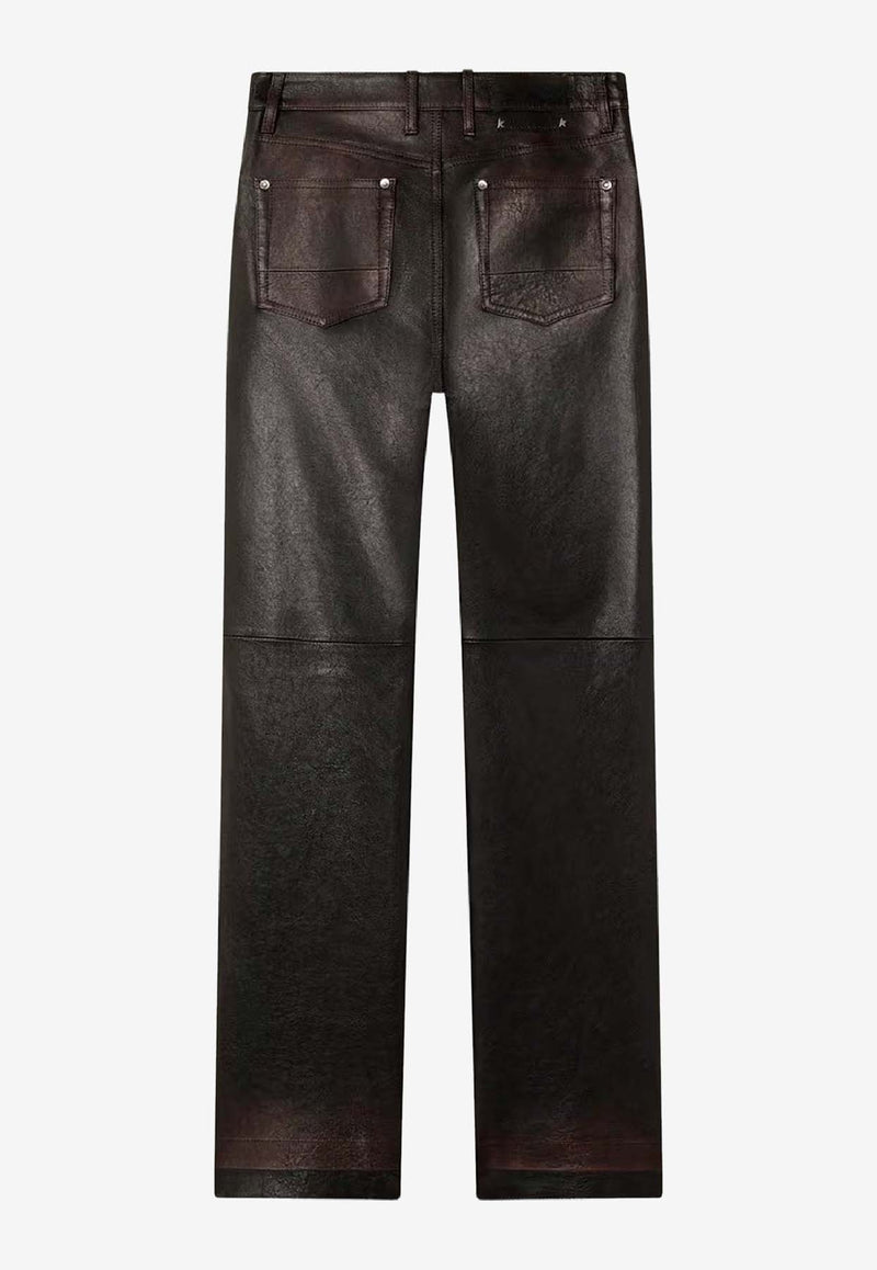 Golden Goose DB Leather Straight-Leg Pants Black GWP02555P00230140249_PORT ROYALE_41114711