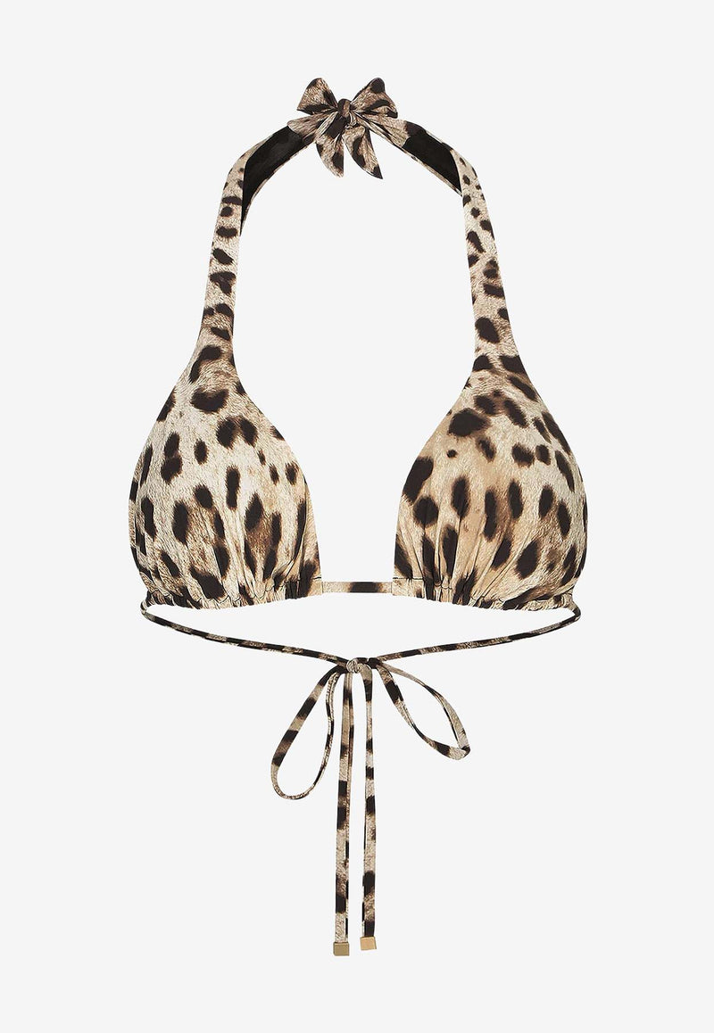 Dolce & Gabbana Leopard Print Halterneck Bikini Top Beige O1A01JONO11HY13M_LEONEW_40005286