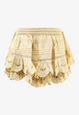 Isabel Marant Etoile Puria Ruffled Mini Shorts Yellow SH0255FAD1J05E10LC_Light Ochre_41973180