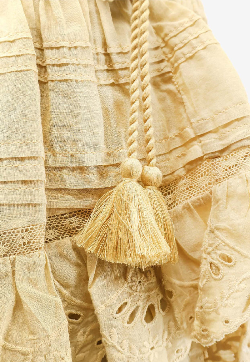 Isabel Marant Etoile Puria Ruffled Mini Shorts Yellow SH0255FAD1J05E10LC_Light Ochre_41973180