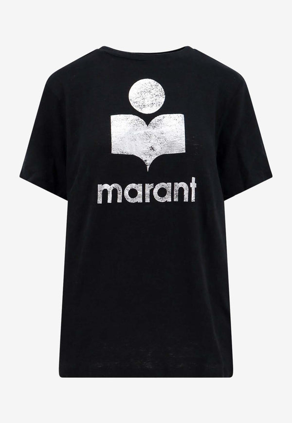 Isabel Marant Etoile Zewel Logo T-shirt Black TS0001FBA1N10E01BK_Black_41973168