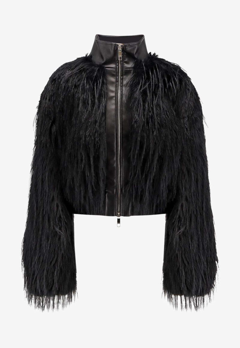 Hugo Boss Cecool Faux Leather Feathered Jacket Black 50548357001_Black_30893634